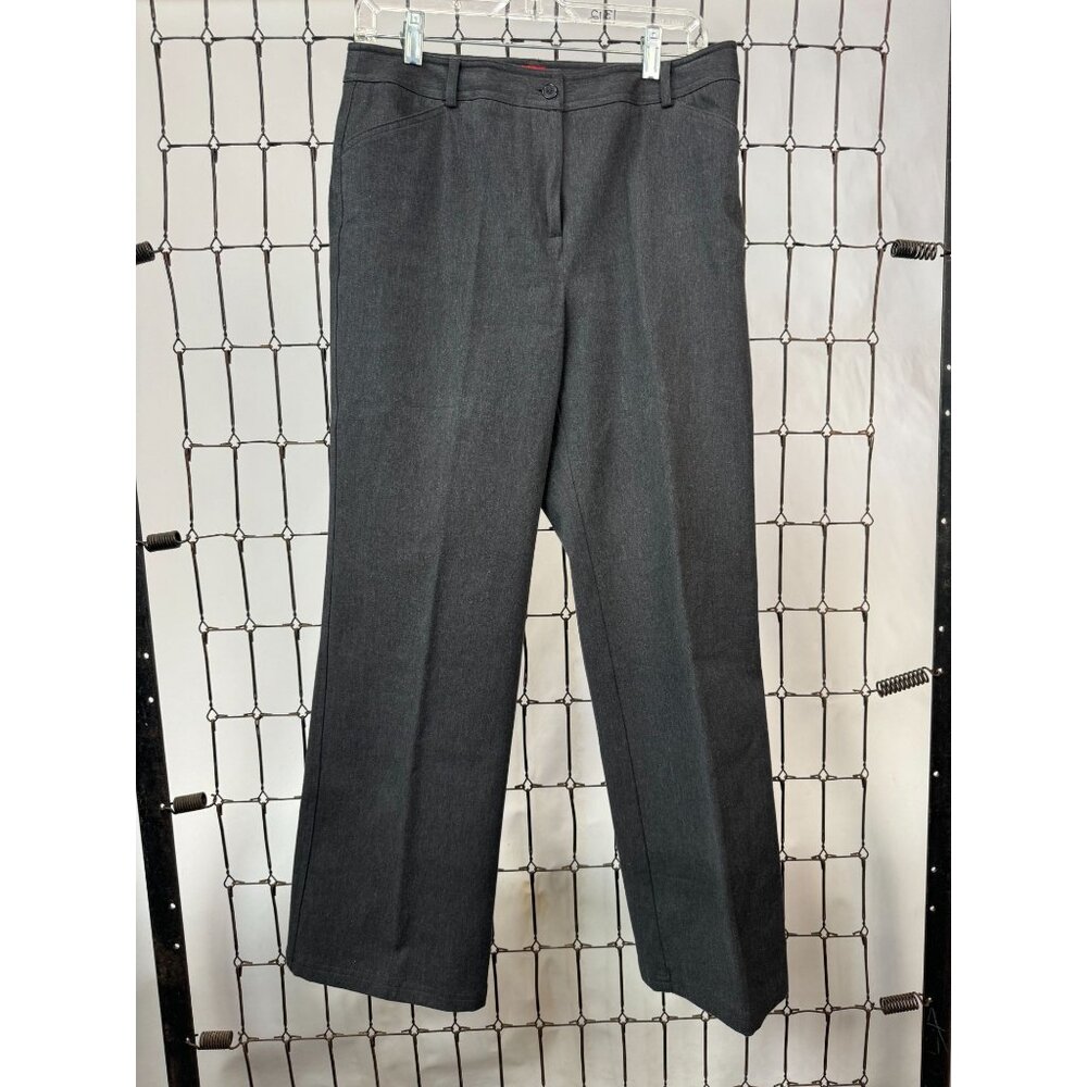 Valerie Stevens Petite 12P Womens Gray Dress Pants Cotton Blend